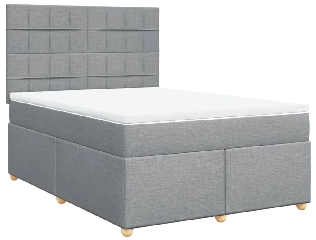 ΚΡΕΒΑΤΙ BOXSPRING ΜΕ ΣΤΡΩΜΑ ΑΝΟΙΧΤΟ ΓΚΡΙ 140X200 ΕΚ. ΥΦΑΣΜΑΤΙΝΟ 3291303