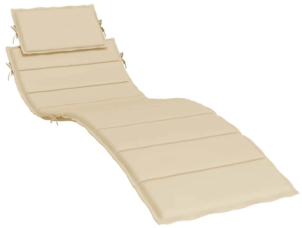 vidaXL Μαξιλάρι Ξαπλώστρας Μπεζ 186x58x4 εκ. από Ύφασμα Oxford