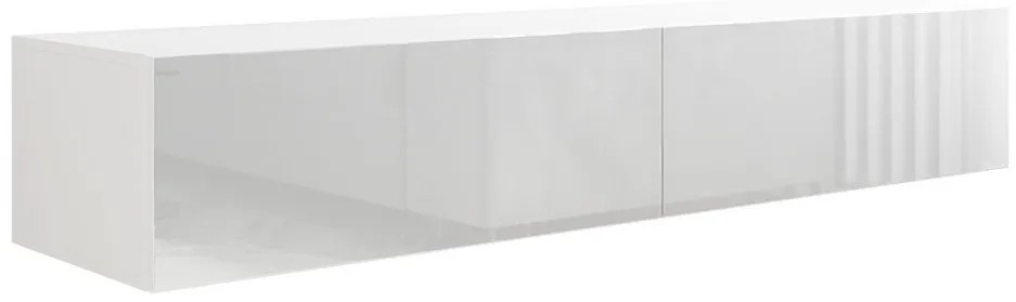 Τραπέζι Tv Charlotte A122, Γυαλιστερό λευκό, Άσπρο, Ο αριθμός των θυρών: 2, 180x30x40cm, 30 kg | Epipla1.gr