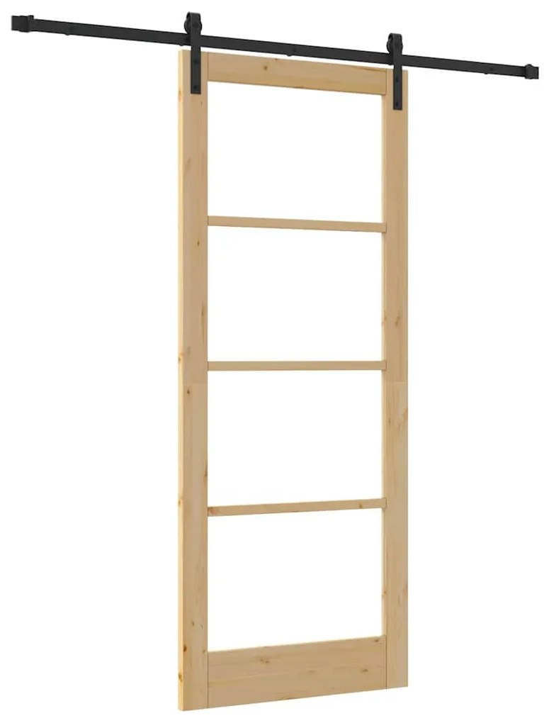 vidaXL Συρόμενη Πόρτα ORKDAL Καφέ 86 x 211 cm Μασίφ ξύλο πεύκου