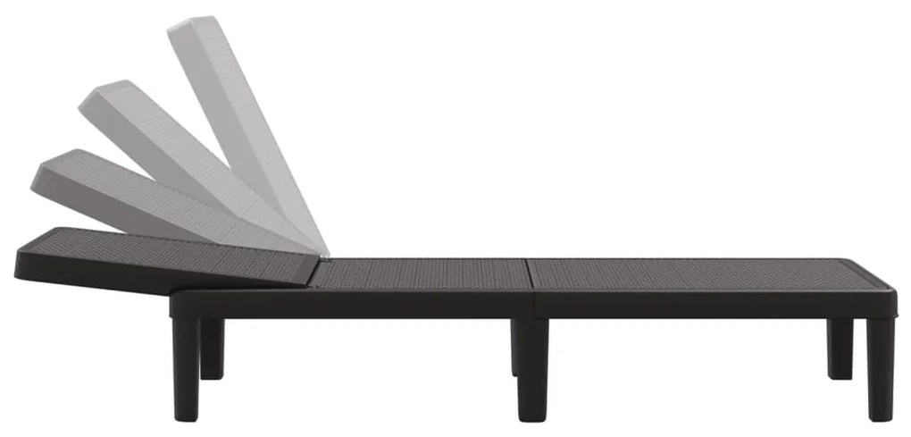 vidaXL Ξαπλώστρα Ρυθμιζόμενη σε 4 Ύψη 155,5x57x28 εκ. Πολυπροπυλένιο