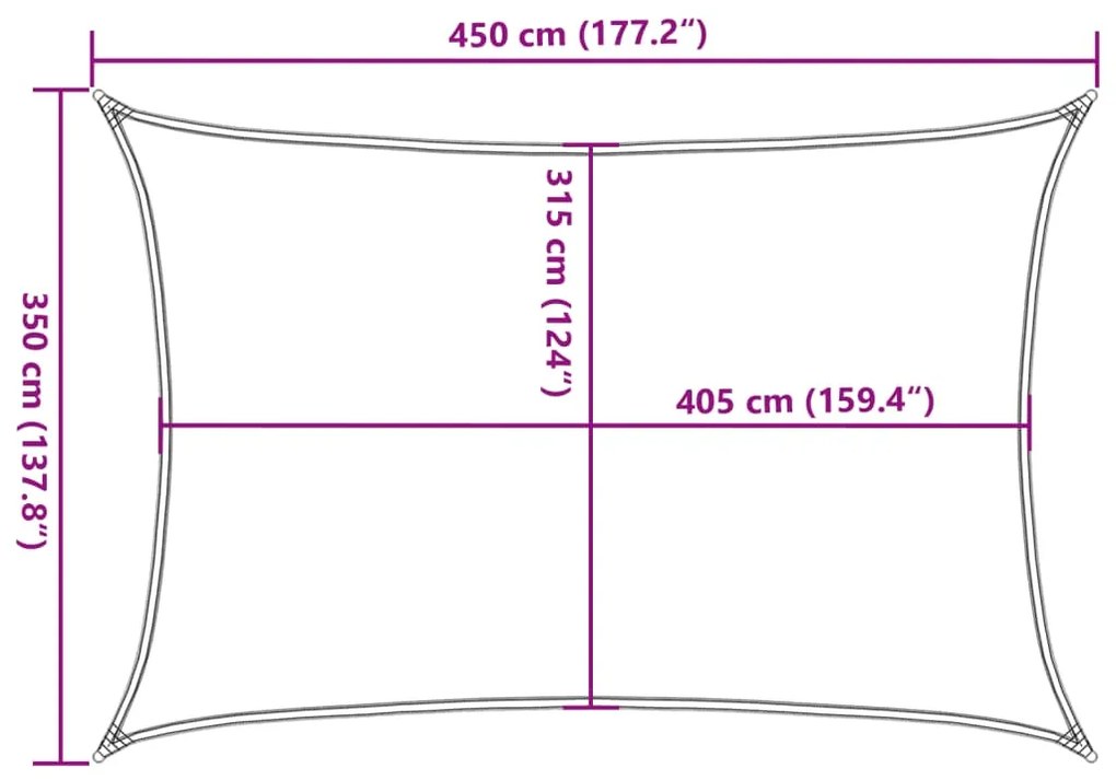 Πανί Σκίασης Ορθογώνιο Κίτρινο 3,5x4,5 μ. από HDPE 160 γρ/μ² - Κίτρινο