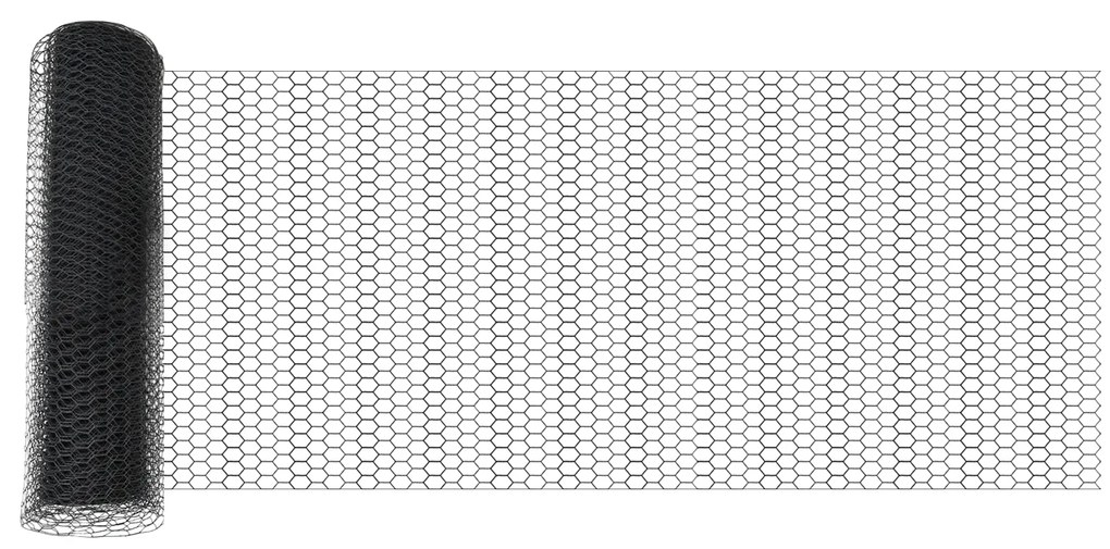 vidaXL Φράκτης Εξάγωνος Γκρι 0.8x10 μ Ατσάλι