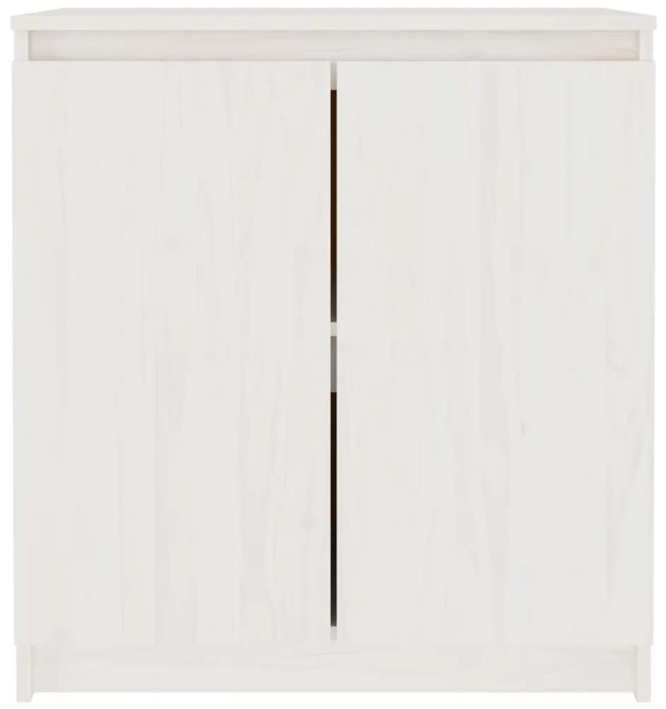 Βοηθητικό Ντουλάπι Λευκό 60 x 36 x 65 εκ. από Μασίφ Ξύλο Πεύκου - Λευκό