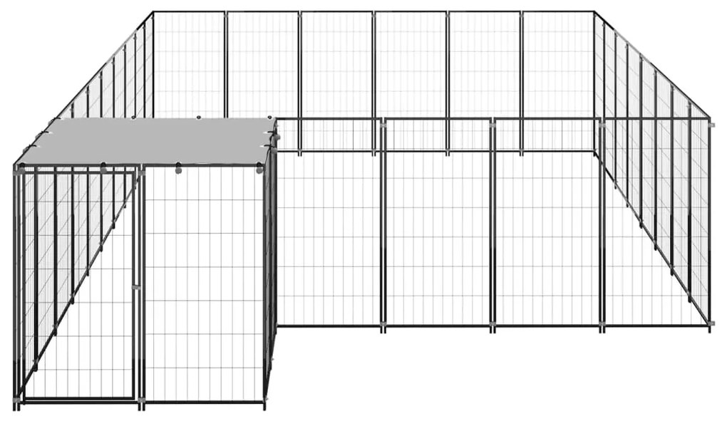 vidaXL Σπιτάκι Σκύλου Μαύρο 15,73 μ² Ατσάλινο