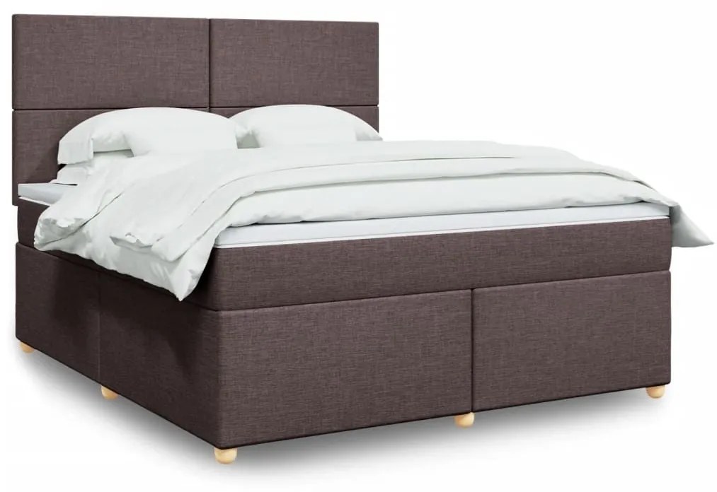 ΚΡΕΒΑΤΙ BOXSPRING ΜΕ ΣΤΡΩΜΑ ΣΚΟΥΡΟ ΚΑΦΕ 180X200 ΕΚ ΥΦΑΣΜΑΤΙΝΟ 3291355