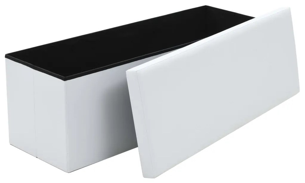 vidaXL Πάγκος Αποθήκευσης Λευκός 110 x 38 x 38 εκ. Συνθετικό Δέρμα