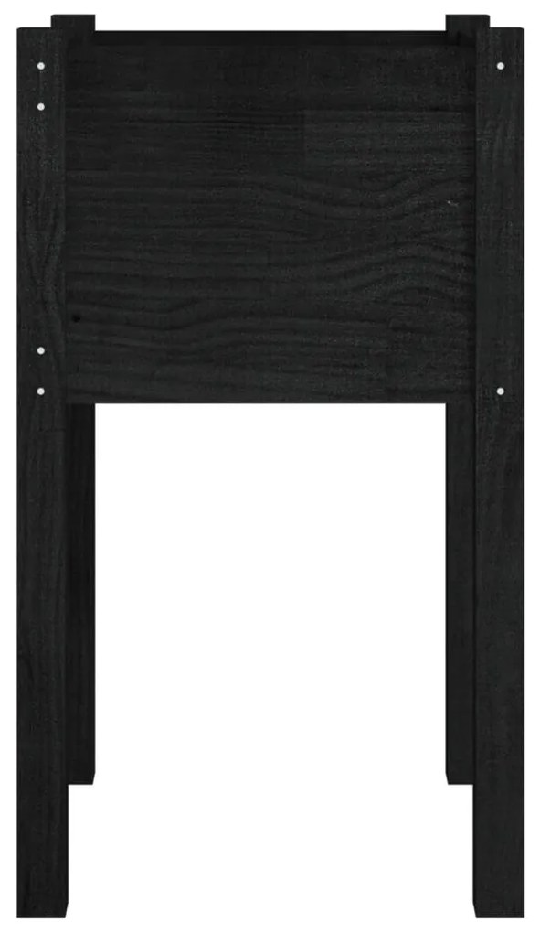 vidaXL Ζαρντινιέρες 2 τεμ. Μαύρες 40 x 40 x 70 εκ. Μασίφ Ξύλο Πεύκου