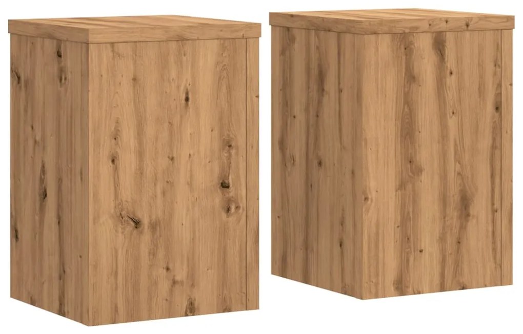 vidaXL Βάσεις Φυτών 2 τεμ. Αρτισιανή Δρυς 25x25x35 εκ. Επεξ. Ξύλο
