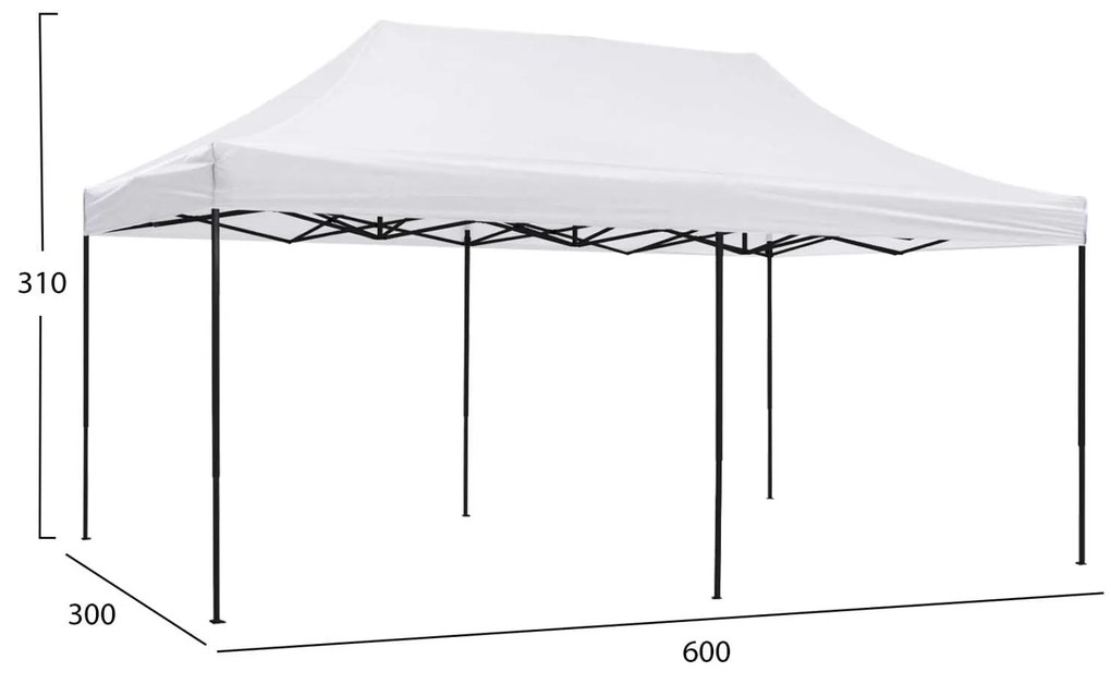 ΚΙΟΣΚΙ/GAZEBO MATTHEW HM6312 ΠΤΥΣΣΟΜΕΝΟ-ΣΚΕΛΕΤΟΣ ΜΕΤΑΛ.ΜΑΥΡΟΣ-ΛΕΥΚΟ ΥΦΑΣΜΑ 3x6x3,10Yμ