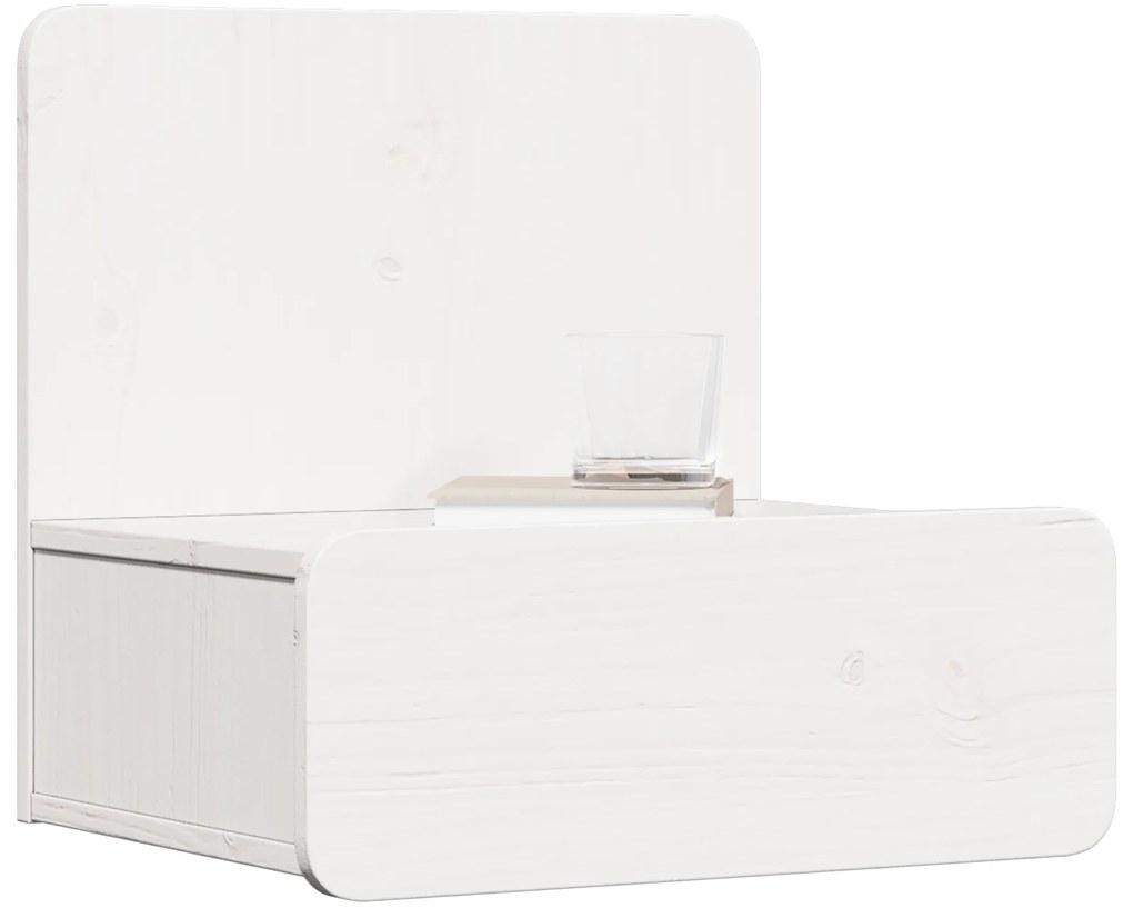 vidaXL Κομοδίνο 2 pcs Λευκό 44 x 32.5 x 40 εκ. Μασίφ ξύλο πεύκου