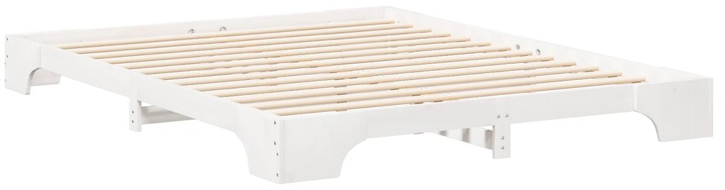 vidaXL Κρεβάτι δαπέδου με αποθήκευση Λευκό 160 x 210 εκ. ξύλο