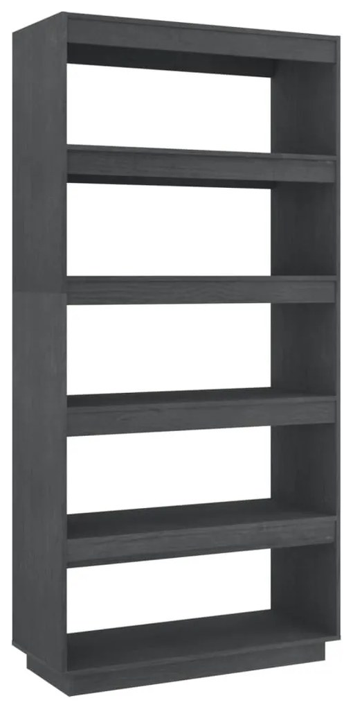 vidaXL Βιβλιοθήκη/Διαχωρ. Χώρου Γκρι 80x35x167 εκ. Μασίφ Ξύλο Πεύκου