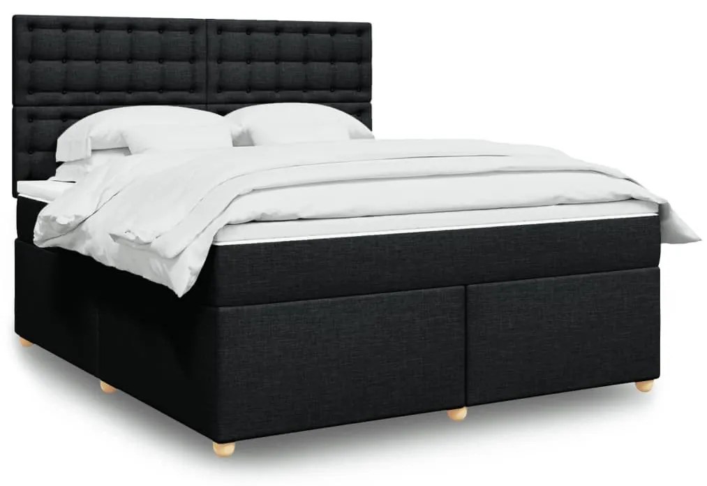 ΚΡΕΒΑΤΙ BOXSPRING ΜΕ ΣΤΡΩΜΑ ΜΑΥΡΟ 180X200 ΕΚ. ΥΦΑΣΜΑΤΙΝΟ 3291375