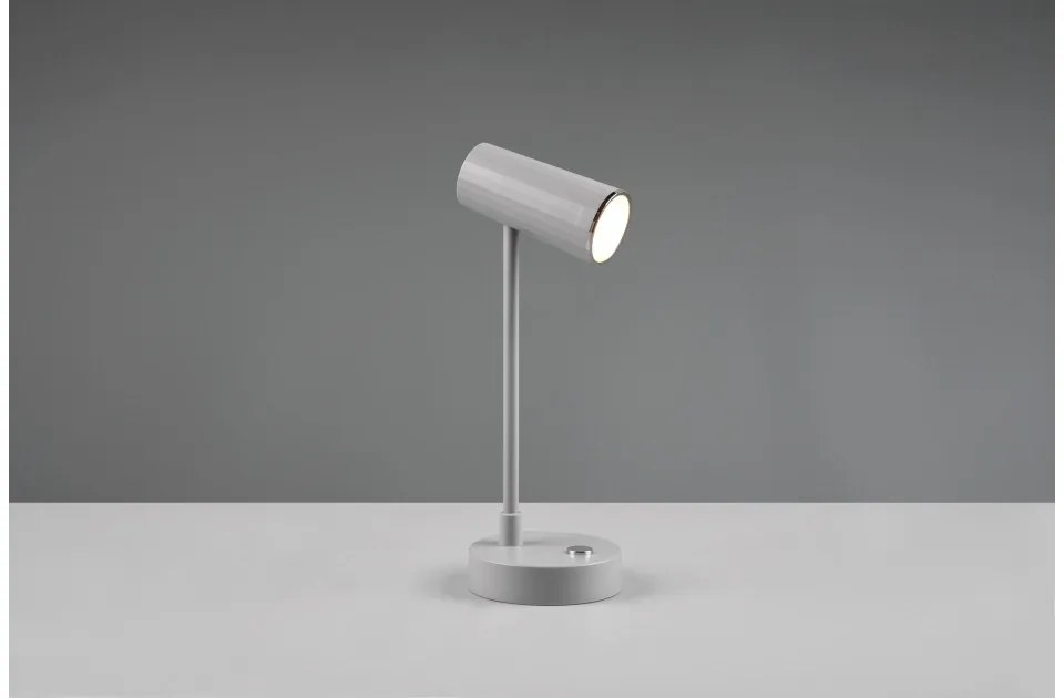 Επαναφορτιζόμενο Φωτιστικό Γραφείου LED 2,5W Dimmer Αφής 3CCT Lenny Trio Lighting-R52661111-Γκρι R52661111