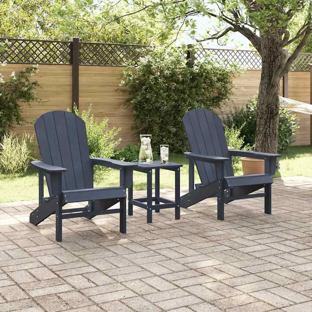 vidaXL Έπιπλα Χαλάρωσης Κήπου 3 pcs Ναυτικό μπλε 38 x 38 x 46cm