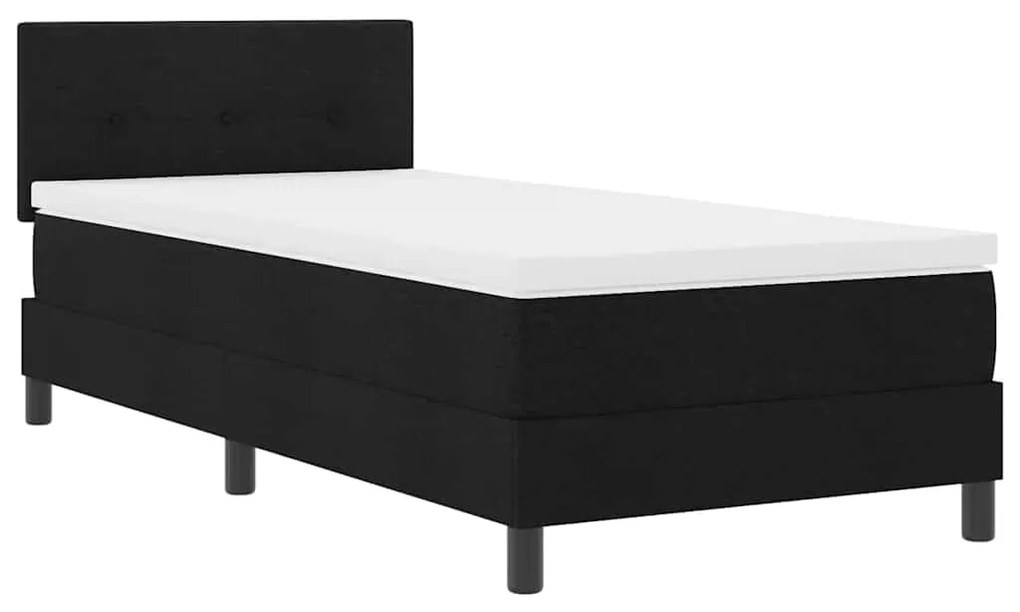 vidaXL Κρεβάτι με ελατήρια με στρώμα Μαύρο 90 x 190 cm ύφασμα