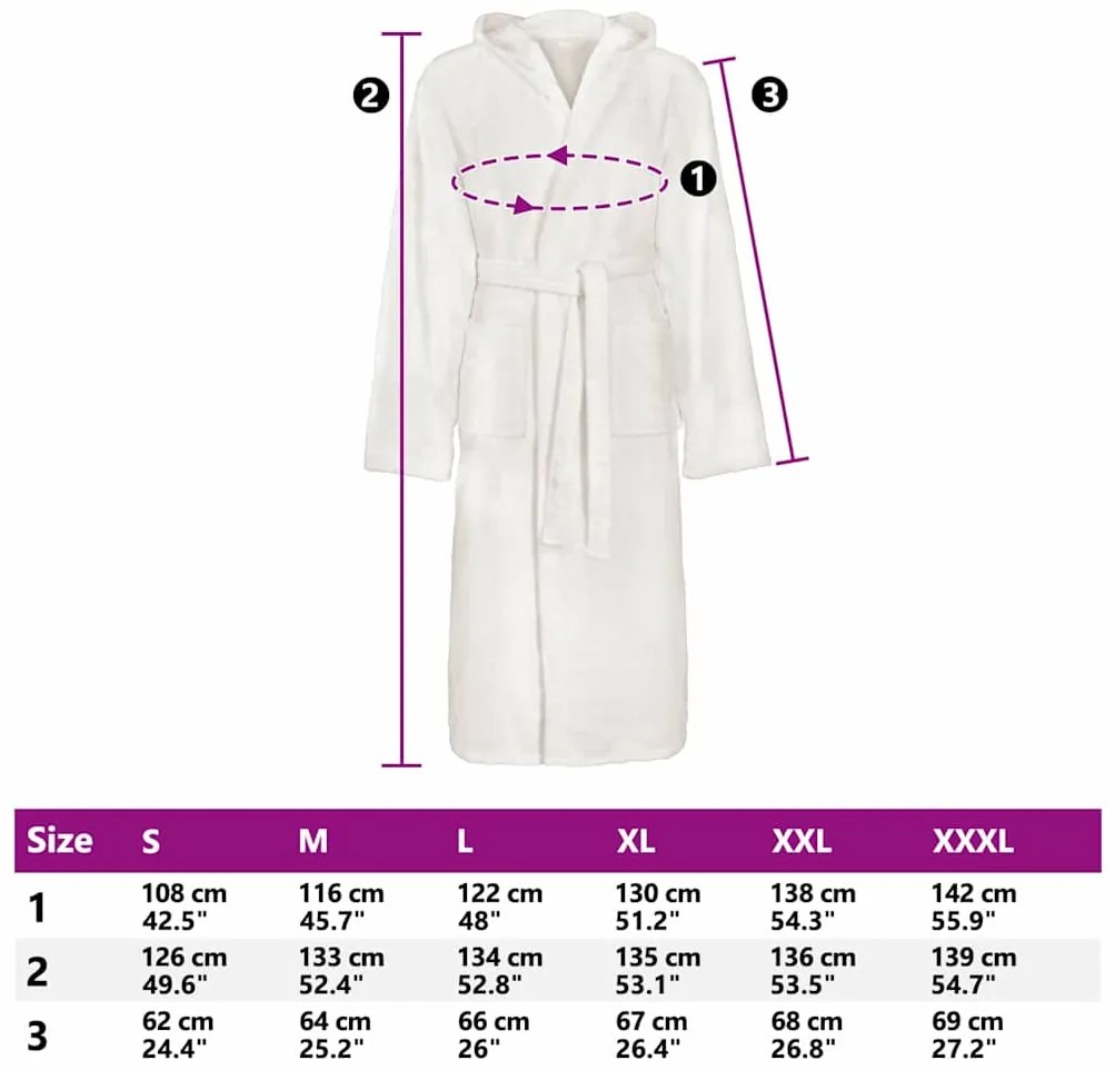 vidaXL Μπουρνούζι KINN Λευκό XXXL Βαμβάκι