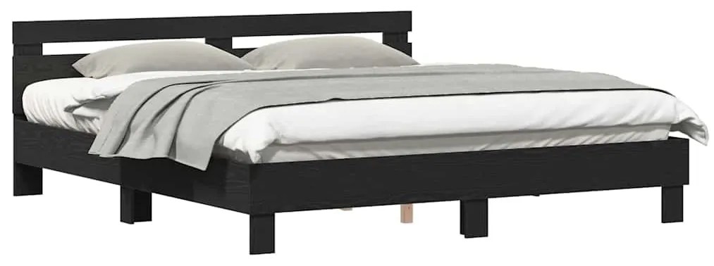vidaXL Σκελετός Κρεβατιού Μαύρη Οξυά 180 x 200 cm Επεξεργασμένο ξύλο