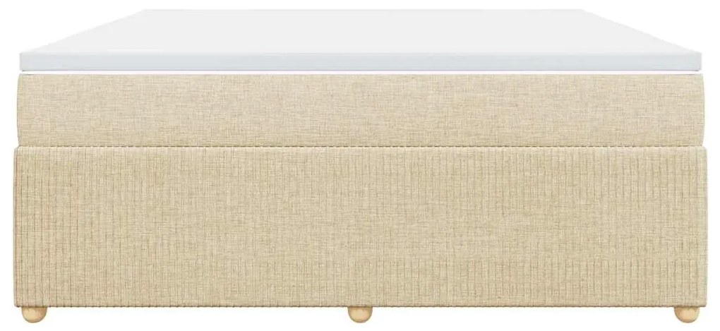 vidaXL Κρεβάτι Boxspring με Στρώμα Κρεμ 180x200 εκ. Υφασμάτινο