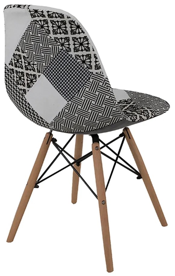 EIFFEL ΚΑΡΕΚΛΑ PATCHWORK ΜΑΥΡΟ 46x53xH82cm - 03-0761