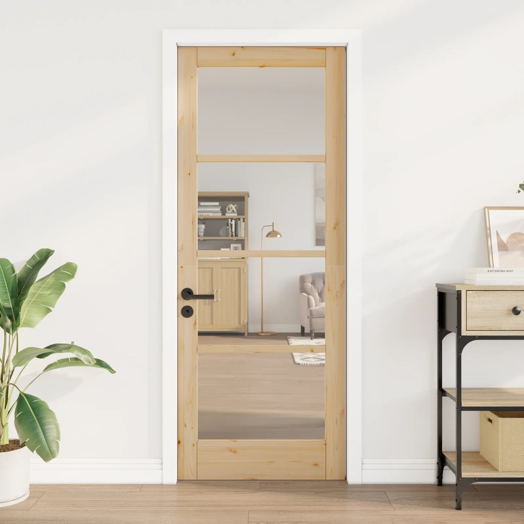 vidaXL Εσωτερική Πόρτα με Γυαλί "ORKDAL" 78x202x4 εκ. Στερεό Ξύλο Πεύκου