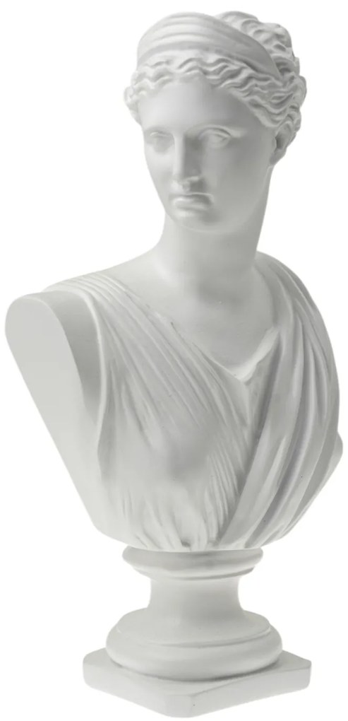 Διακοσμητική Προτομή Polyester Κοπέλα Λευκή 18x10,7x31εκ. Zen Collection 25.21.51535