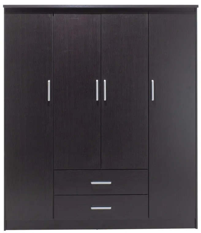 Ντουλάπα ρούχων τετράφυλλη OLYMPUS pakoworld χρώμα wenge 159x57x183εκ