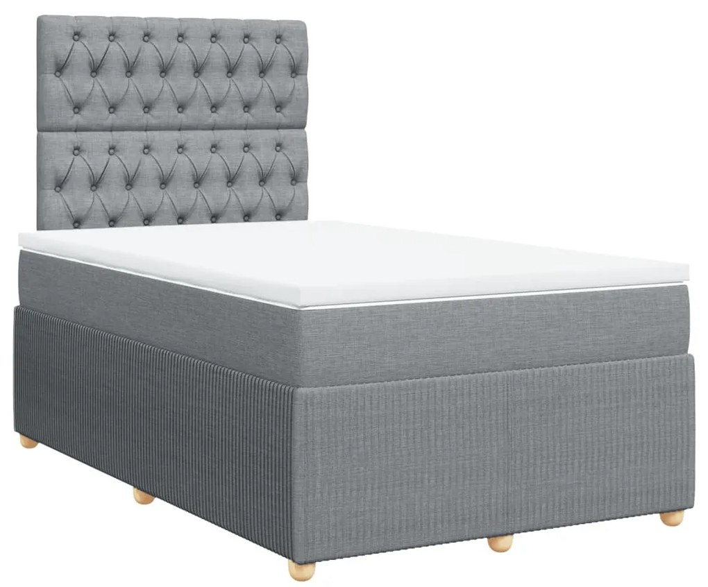 ΚΡΕΒΑΤΙ BOXSPRING ΜΕ ΣΤΡΩΜΑ ΑΝΟΙΧΤΟ ΓΚΡΙ 120X190 ΕΚ. ΥΦΑΣΜΑΤΙΝΟ 3294302