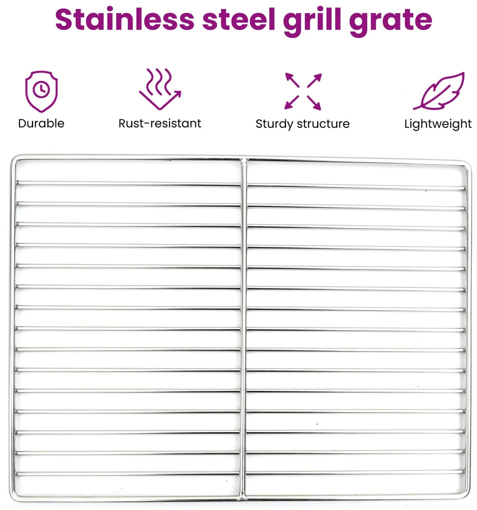 vidaXL BBQ Grill Grate Ορθογώνιο 40x30 εκ. 304 Ανοξείδωτο Ατσάλι
