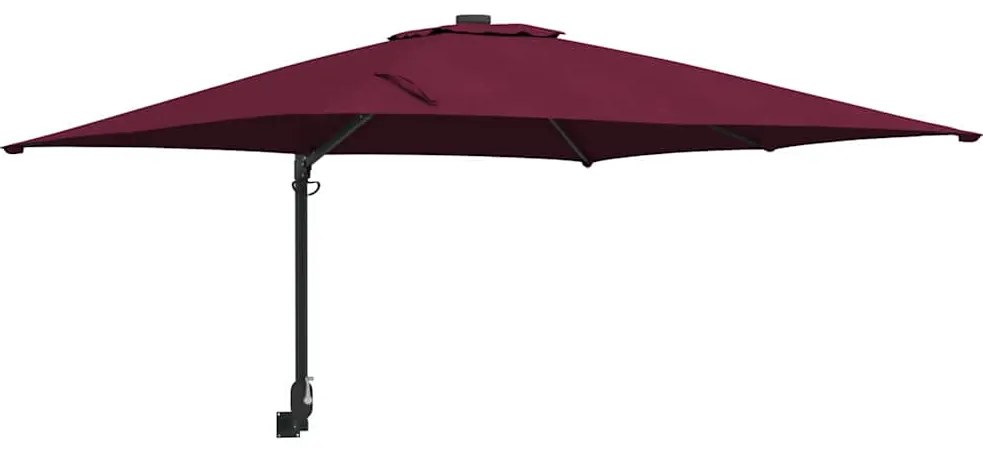 vidaXL Ομπρέλα Κήπου Κόκκινο, Μαύρο 248.5 x 247.5 x 160 εκ.