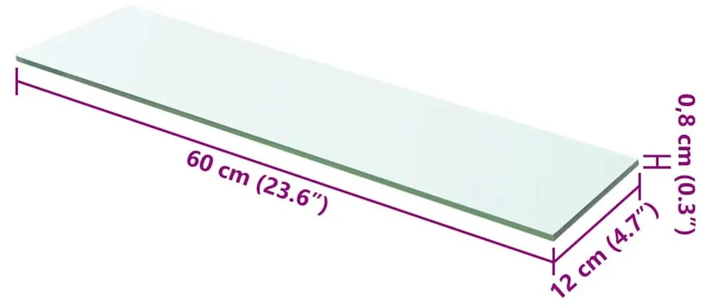 vidaXL Ράφι Πάνελ Διάφανο 60 x 12 εκ. Γυάλινο