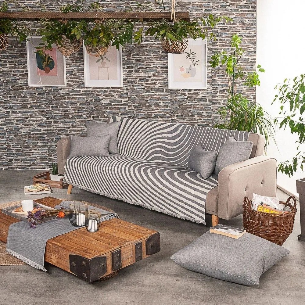 Ριχτάρι Donatella 04 Grey Teoran Πολυθρόνα 180x150cm Cotton-Polyester
