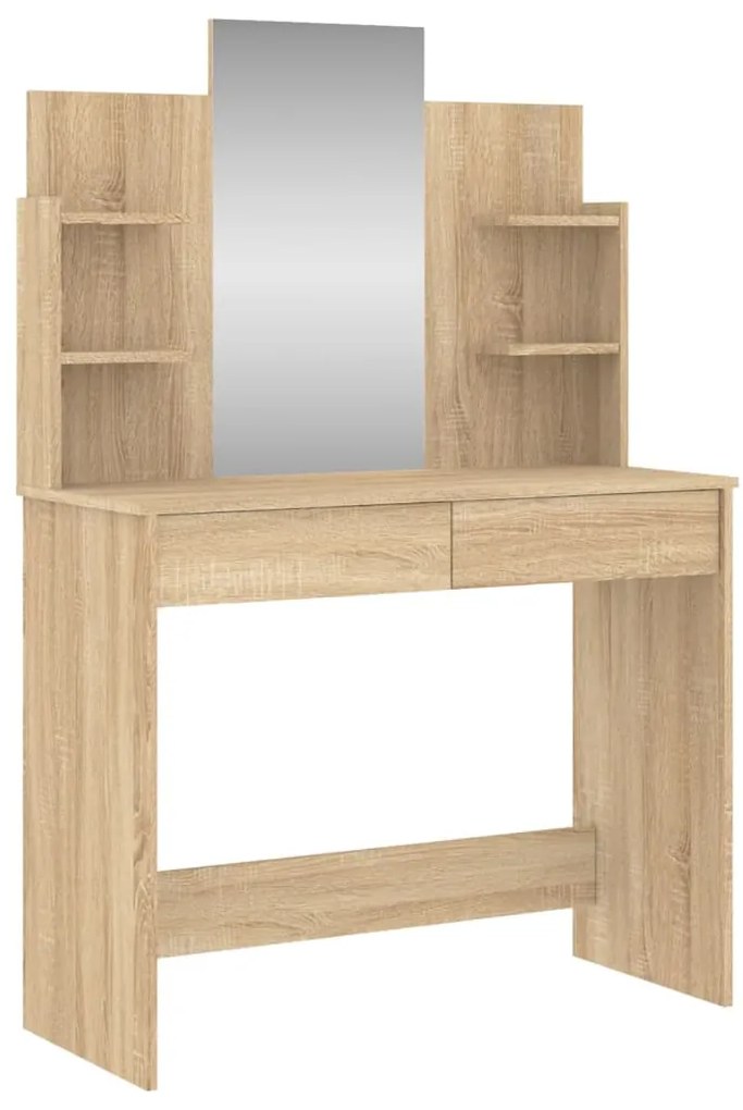 vidaXL Μπουντουάρ με Καθρέφτη Sonoma Δρυς 96 x 39 x 142 εκ.