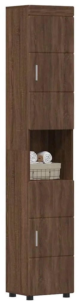 vidaXL Ντουλάπι Μπάνιου με πόρτα TULUM Καφέ δρυς 37 x 31.5 x 203 εκ