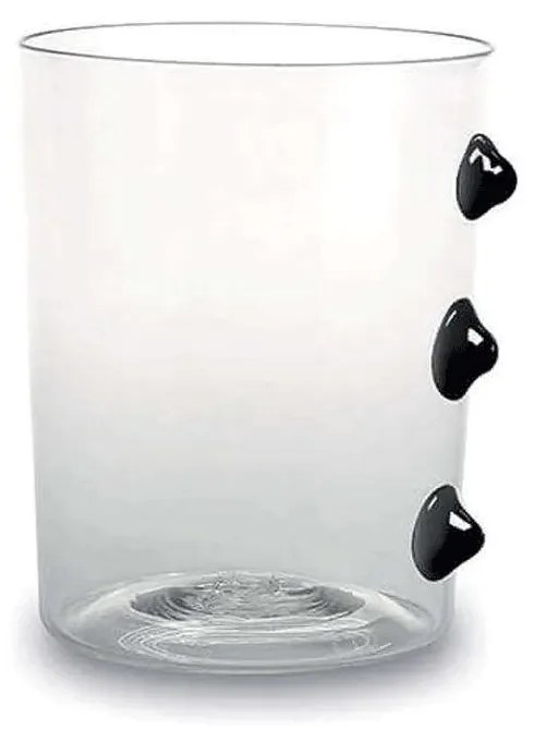 Ποτήρι Νερού Petoni PT00102 370ml Black-Clear Zafferano Glass