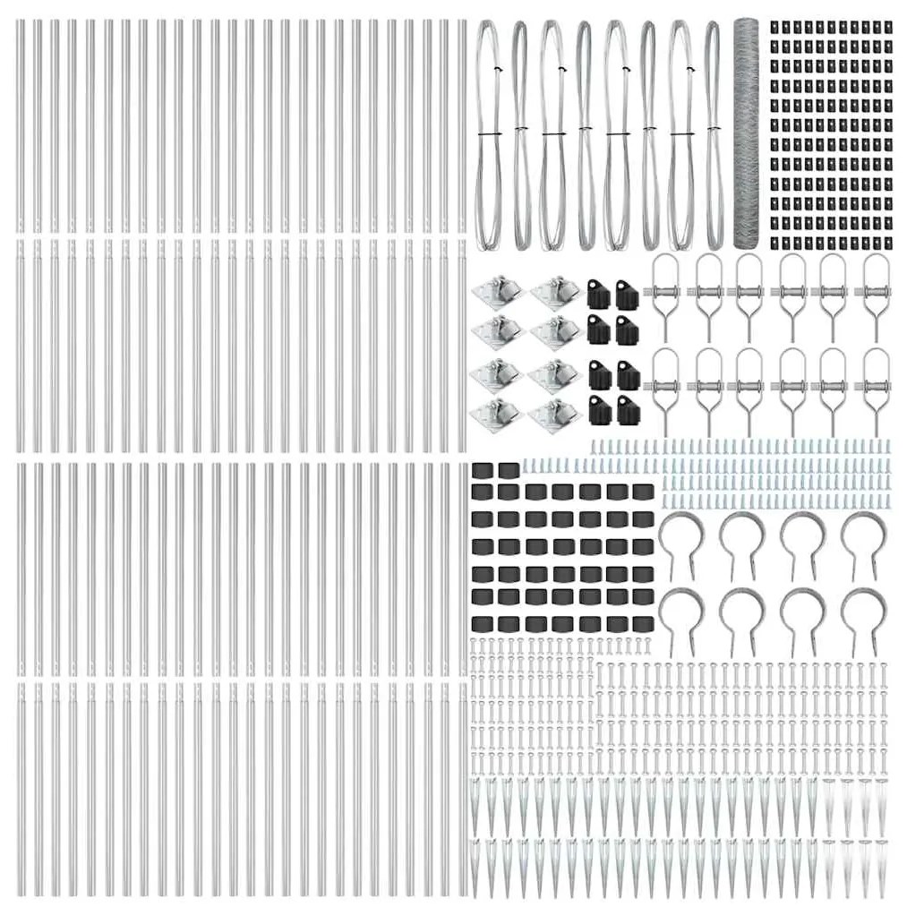 vidaXL Στύλος Περιφράξεων Ασημί 100 x 1,4 μ (50 mm πλέγμα) Ατσάλι
