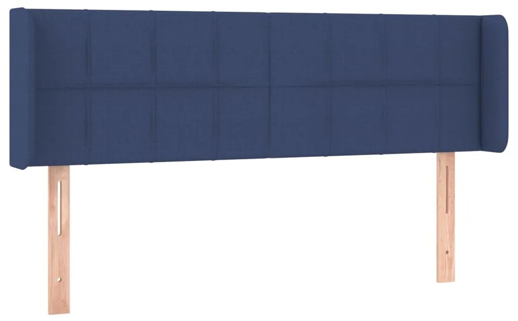vidaXL Κεφαλάρι Κρεβατιού LED Μπλε 147x16x78/88 εκ. Υφασμάτινο