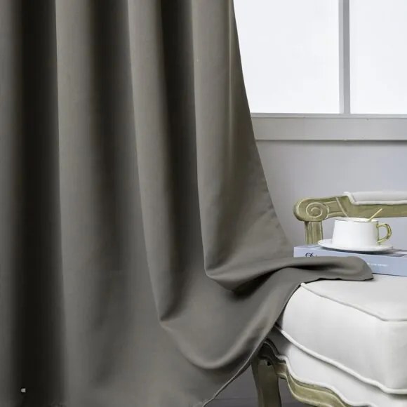 Beauty Home Κουρτίνα Blackout σκίασης με 8 κρίκους Ideal Art 8400 140x270 Καφέ