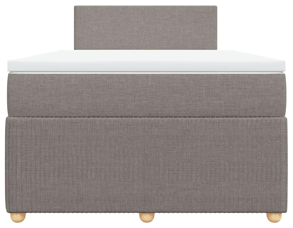 vidaXL Κρεβάτι Boxspring με Στρώμα Taupe 120x200 εκ. Υφασμάτινο