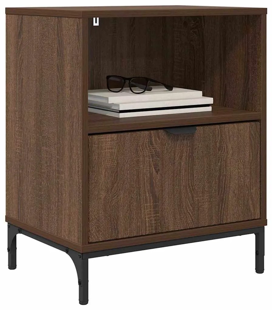 vidaXL Κομοδίνα 2 pcs Καφέ δρυς 49 x 36 x 61 εκ Επεξεργασμένο ξύλο