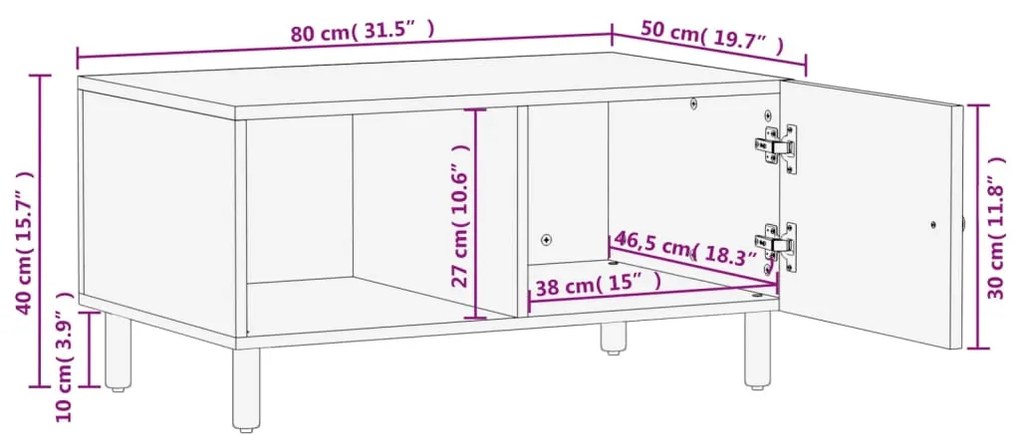 ΤΡΑΠΕΖΑΚΙ ΣΑΛΟΝΙΟΥ ΜΑΥΡΟ 80 X 50 X 40 ΕΚ. ΑΠΟ ΜΑΣΙΦ ΞΥΛΟ ΜΑΝΓΚΟ 356823