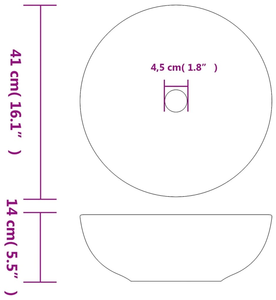 vidaXL Νιπτήρας Πολύχρωμος Φ41x14 εκ. Κεραμικός