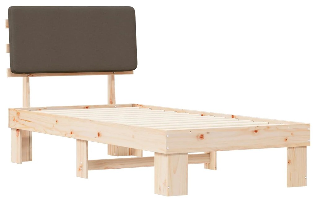 vidaXL Σκελετός Κρεβατιού με Επενδεδυμένο Κεφαλάρι Taupe 80 x 200 cm