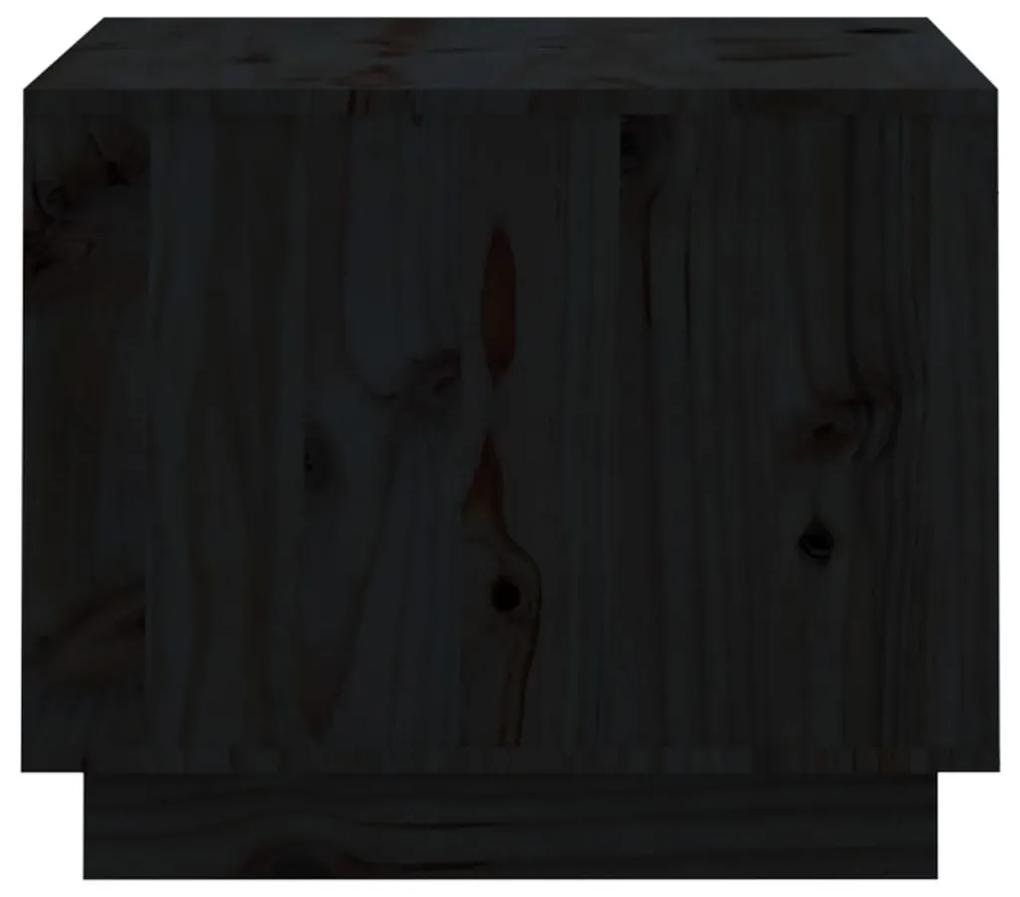 Τραπεζάκι Σαλονιού Μαύρο 120x50x40,5 εκ. από Μασίφ Ξύλο Πεύκου - Μαύρο
