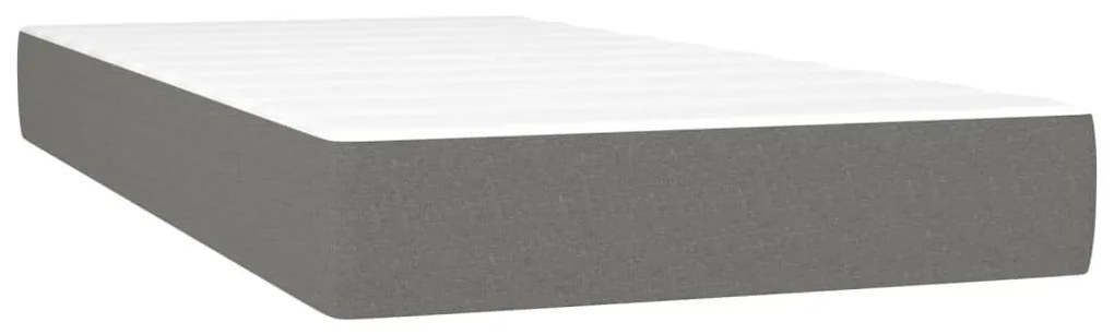 Κρεβάτι Boxspring με Στρώμα Σκούρο Γκρι 200x200 εκ. Υφασμάτινο - Γκρι