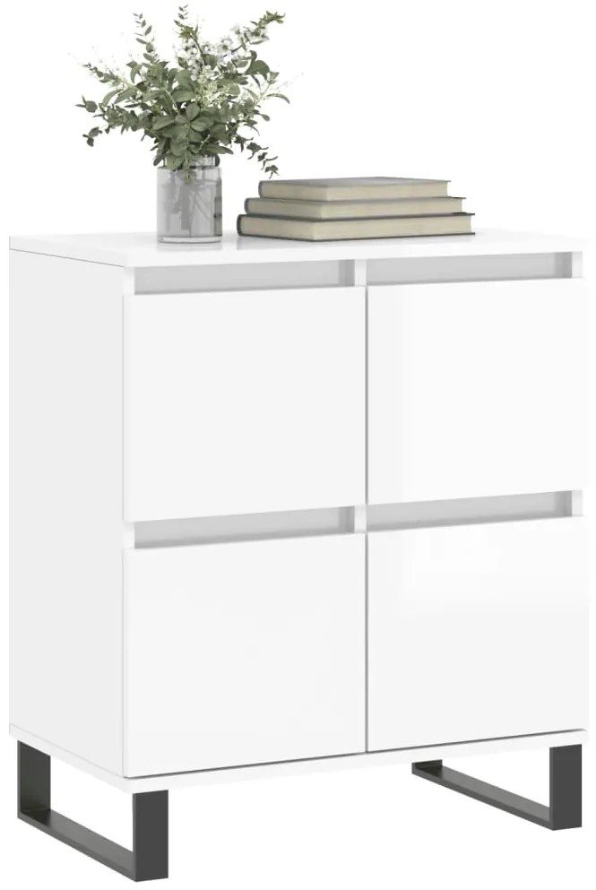 vidaXL Ντουλάπι Γυαλιστερό Λευκό 60x35x70 εκ. από Επεξεργασμένο Ξύλο