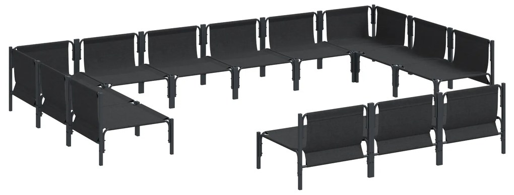 vidaXL Σετ Καναπέ Κήπου 13 pcs Ανθρακί Ατσάλι
