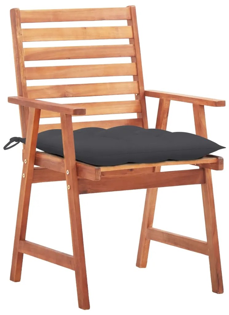 vidaXL Καρέκλες Τραπεζαρίας Εξ. Χώρου 3 τεμ. Ξύλο Ακακίας με Μαξιλάρια