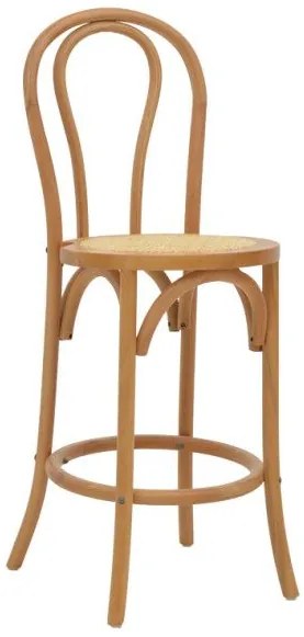 Σκαμπό μπαρ Thonet Pakoworld φυσικό ξύλο οξιάς-έδρα φυσικό rattan 41x50x105εκ 263-000039 263-000039 Καφέ